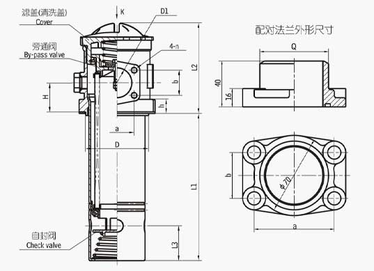 TF系列箱外自封式吸油過(guò)濾器法蘭式連接